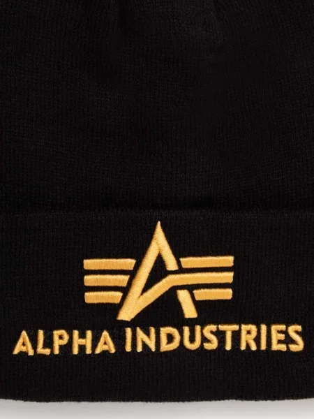 Alpha Industries căciulă 3D Beanie din țesătură uni negru