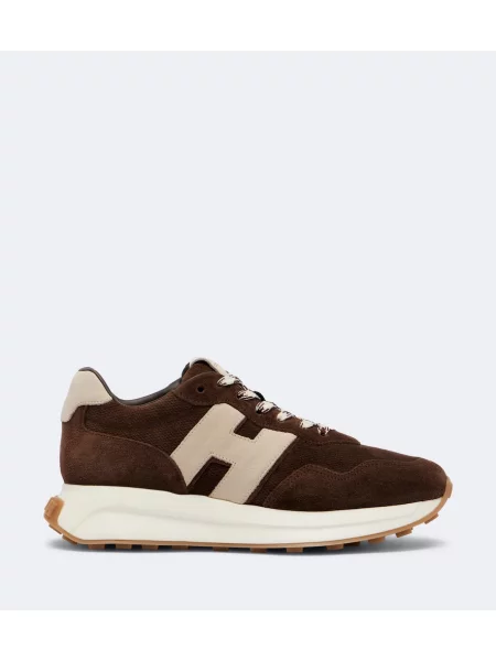 Sneakerși Hogan din piele de căprioară maro