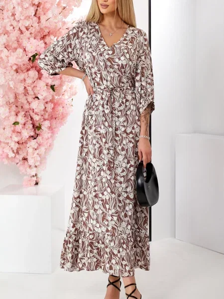 Сукня максі LadyLike текстиль коричневий
