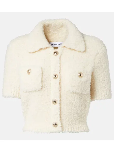 Pulover Self-portrait de lână alb