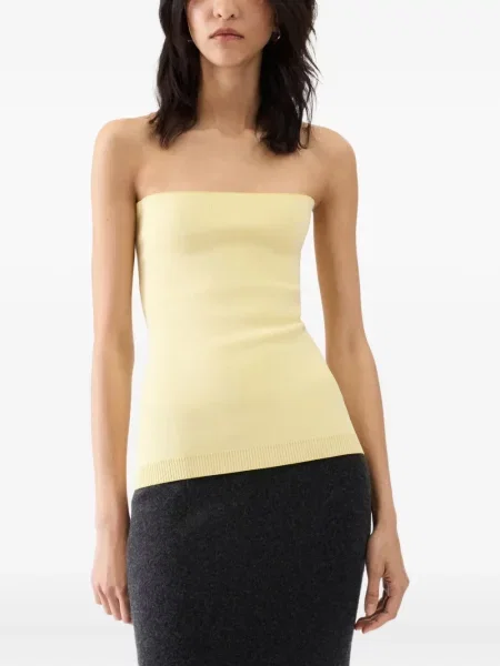 Top Jacquemus tricotate galben