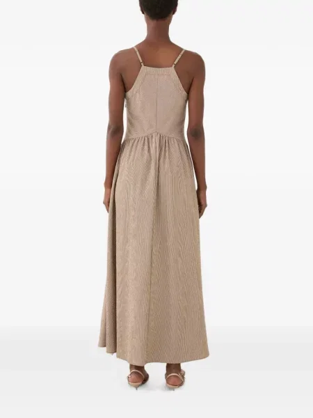 Rochie maxi Eleh evazată maro