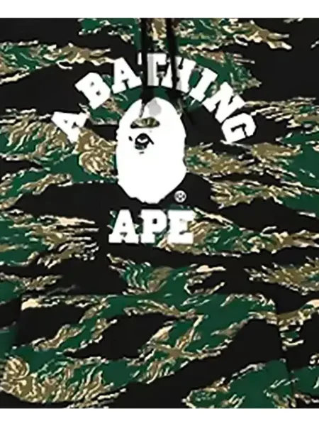 Mikina s kapucí A Bathing Ape® s tygřím vzorem černá