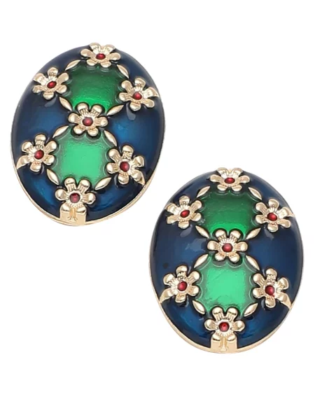 SOHI Uhani Abbye / zlata / zelena modra