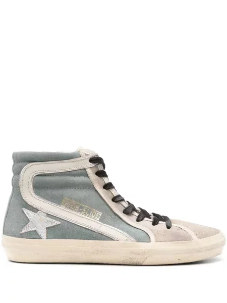 Sneakerși Golden Goose Slide din piele de căprioară albastru