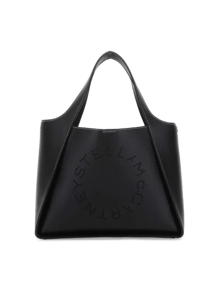 Torebka Stella Mccartney z logo skórzana czarna