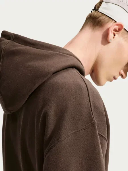 Nike Sportswear kapucnis melegítőfelső férfi pamuttal barna