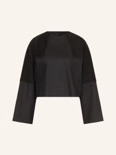 Max Mara Košilová Halenka Safa tmavě šedá černá