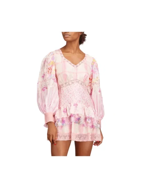 Sukienka mini Loveshackfancy różowa