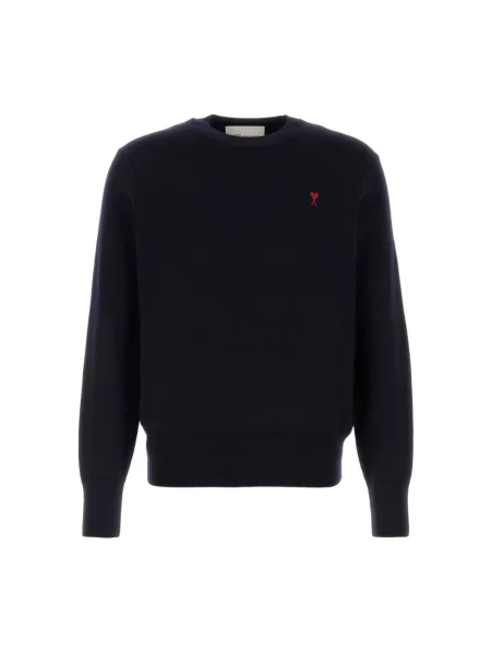 Sweter Ami Paris wełniany niebieski