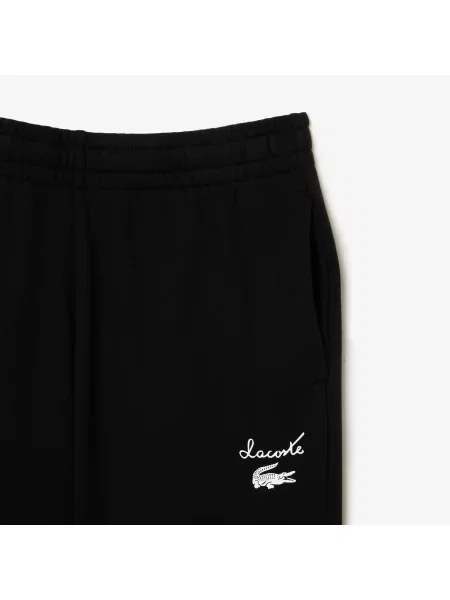 Lacoste Spodnie Dresowe Z Polaru Z Logo białe