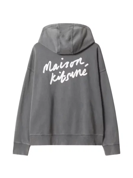 Hanorac cu glugă Maison Kitsune cu imagine cu cordon gri