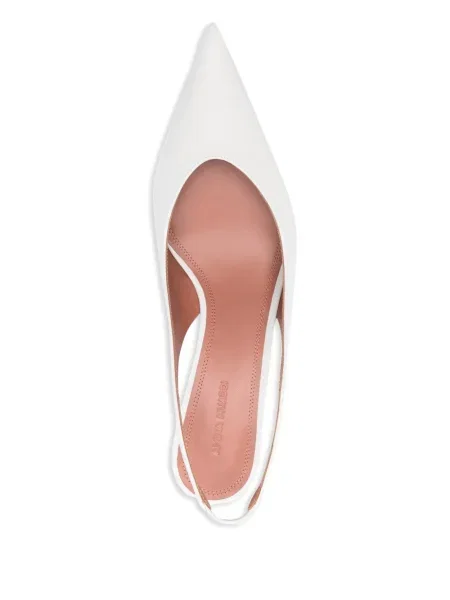 Pantofi cu toc Amina Muaddi slingback alb