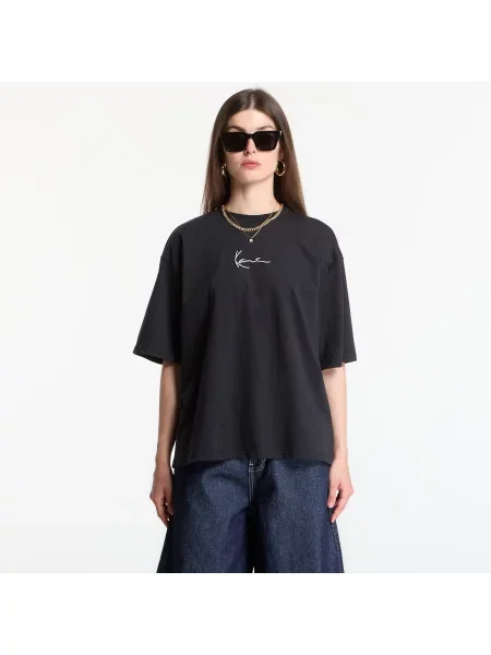 Тениска Karl Kani Signature Stencil Peached Oversized T-Shirt Black XS черно