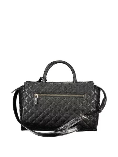 Ватиран шопинг чанта Guess с автограф черно