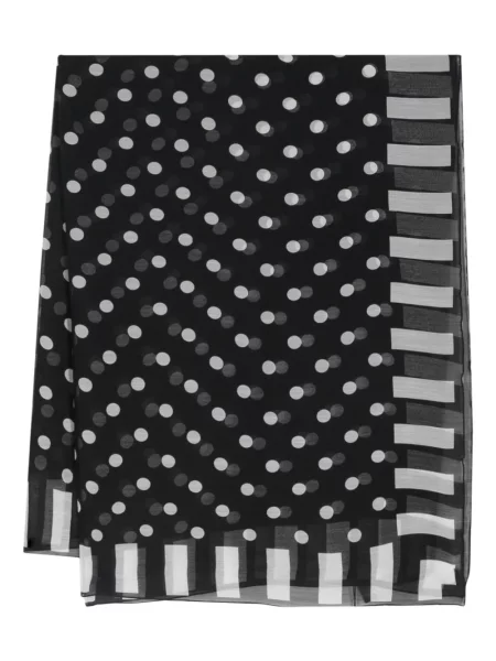 Fular Dolce & Gabbana de mătase cu buline negru