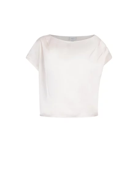 Satynowa koszulka Dante 6 o krotszym kroju beżowa