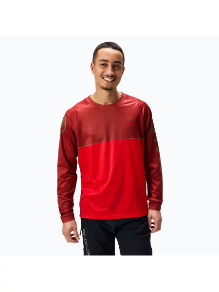 Ciclism tricou cu mânecă lungă Endura cu imagine roșu