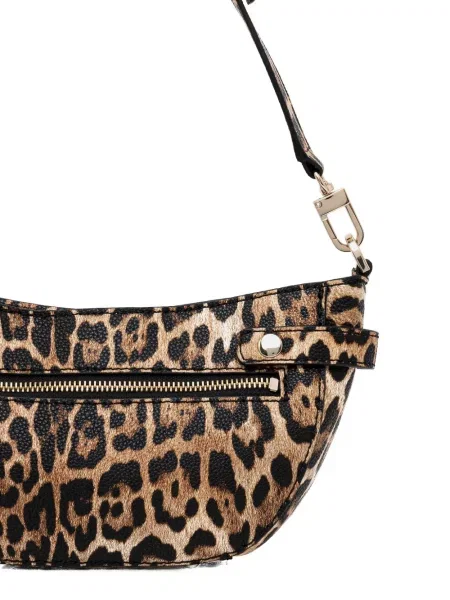Geantă shopper Guess cu imagine cu model leopard cu cataramă maro