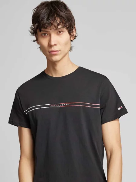 T-shirt z nadrukiem z logo Tommy Jeans czerwona