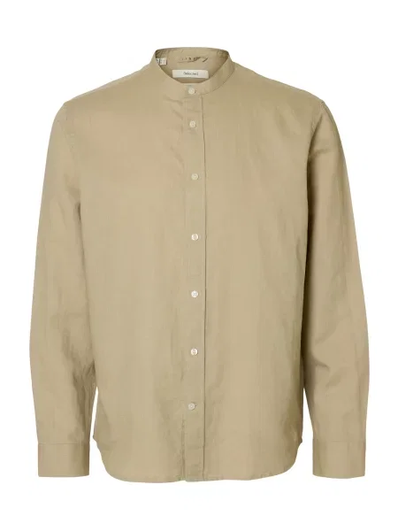 SELECTED Košile SLHClay tmavě béžová