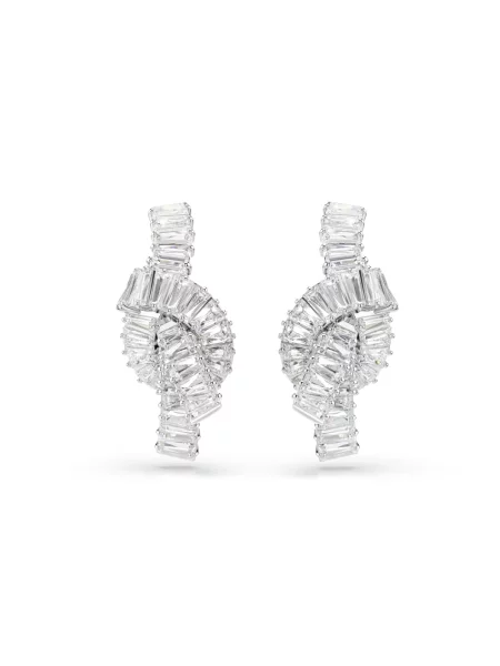 Swarovski Akcesoria Kobieta Szary ONE SIZE Kryształowe Kolczyki Matrix białe