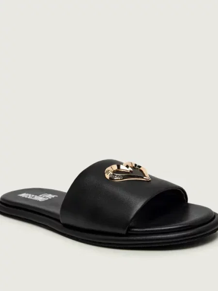 Love Moschino De piele șlapi negru