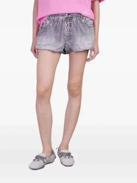 Pantaloni scurți din denim Acne Studios gri