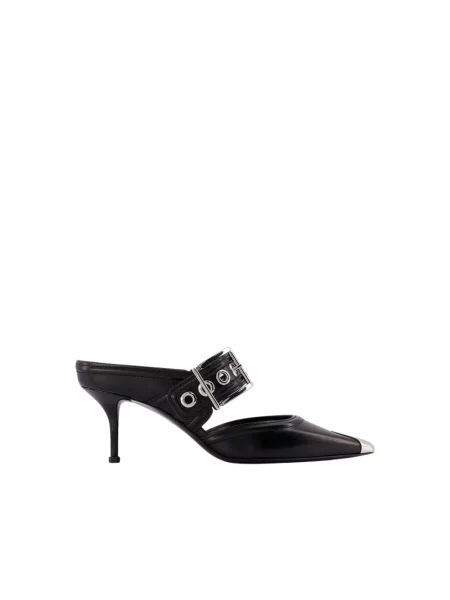 Czółenka Alexander Mcqueen skórzana czarna