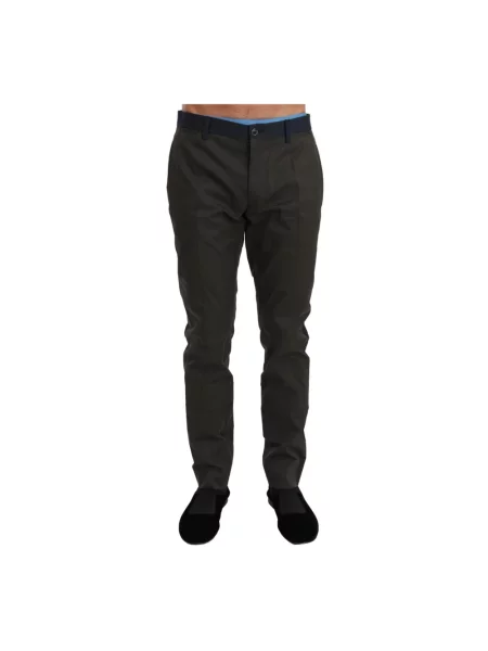 Spodnie Dolce And Gabbana w paski casual z paskiem czarne