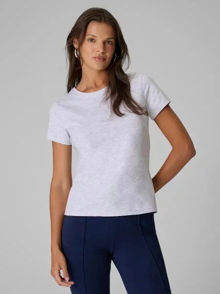 T-shirt slim gładki 4F szara