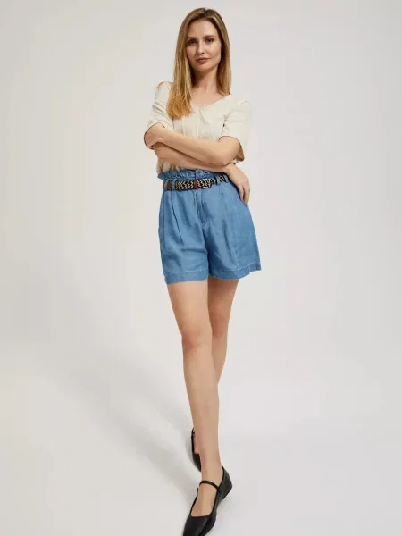 Pantaloni scurți din denim Moodo negru