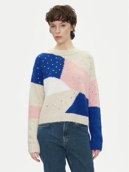 Pepe Jeans Pulover Nora Colorat alb