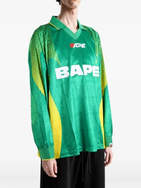 Lung tricou A Bathing Ape® cu imagine verde