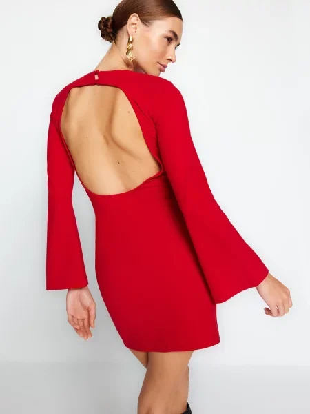 Rochie mini Trendyol cu spatele deschis roșu