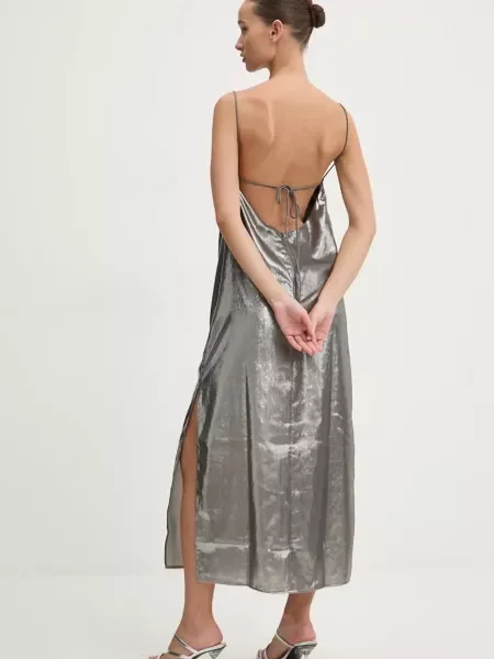 HUGO rochie gri midi evazati