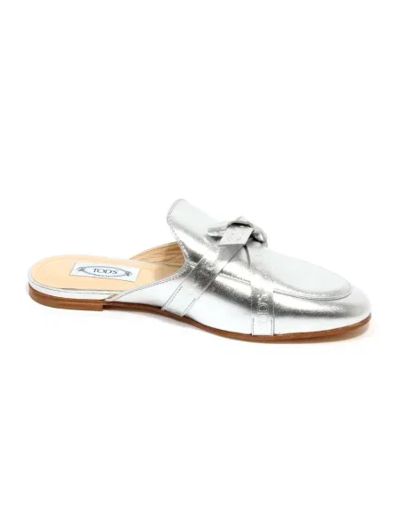 Klapki Tod's z kokardką szare