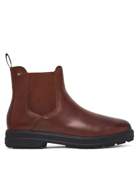 Tommy Hilfiger Боти тип челси Th Flag Outdoor Chelsea Boot кафяв