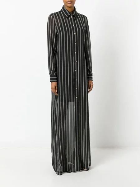 Rochie tip cămașă Lanvin cu dungi negru
