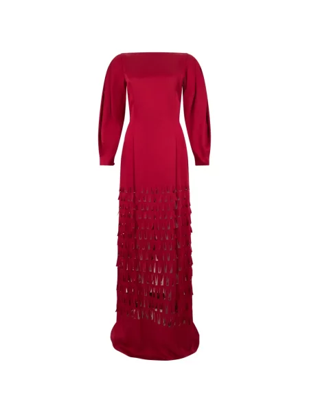 Lung rochie maxi Alberta Ferretti evazată roșu
