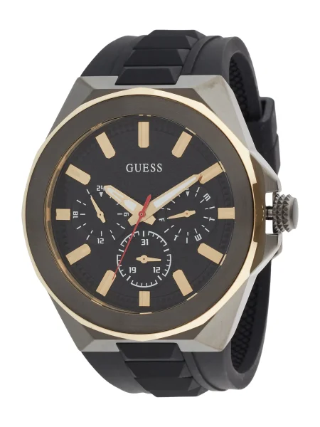 GUESS Analógové hodinky zlatá / striebornosivá čierna