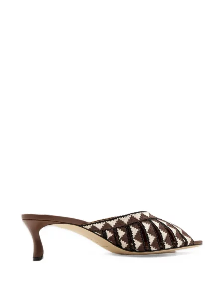 Mule natikače Manolo Blahnik s vezom smeđa