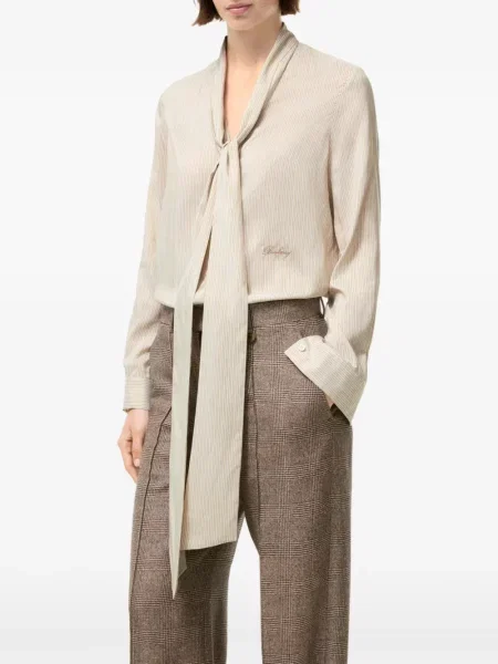 Bluză Burberry de mătase cu dungi