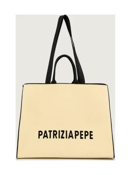 Geantă shopper Patrizia Pepe bej