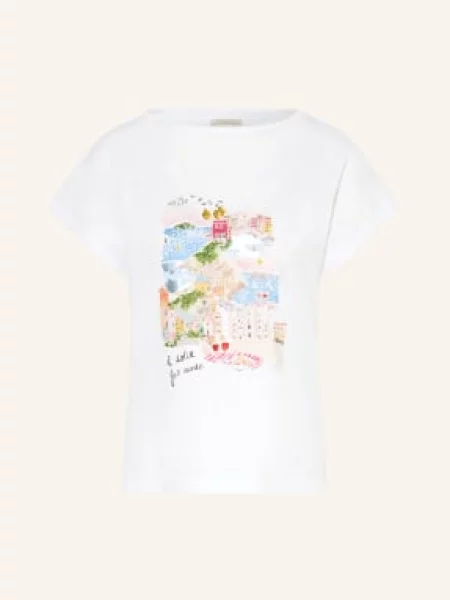 Lilienfels Tričko S Ozdobnými Kameny A Flitry / žlutá / tmavě modrá bílá