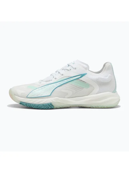Дамски обувки за хандбал PUMA Accelerate Nitro SQD 4 Game On puma white/baltic sea blue/fresh water бяло