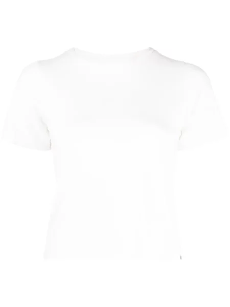 Scurt tricou Extreme Cashmere din cașmir alb