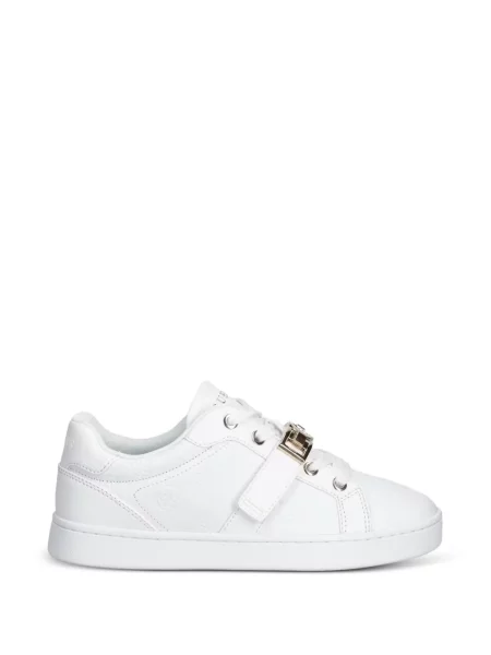 Sneakerși Guess cu cataramă cu autograf alb