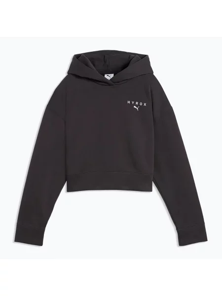 Bluză pentru femei Puma Hyrox World Cropped Hoodie black/white alb