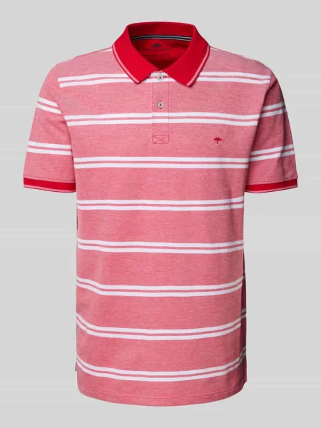 Koszulka polo o kroju regular fit z wyhaftowanym logo Fynch-hatton czerwone